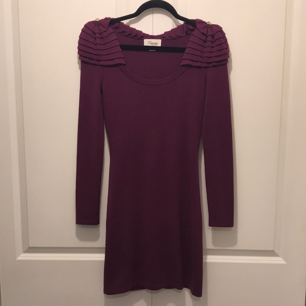 Temperley London Knit Sweater Dress in Purple